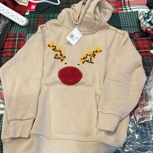Reindeer hoodie XS NWT